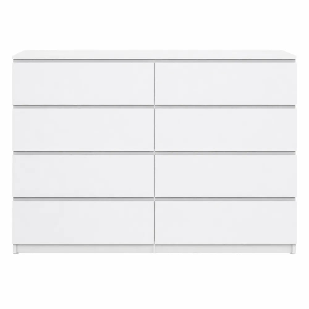 Commode à 6 tiroirs en finition mate 138,5 x 78,5 x 39 cm - Rangement pour chambre ou salon