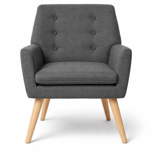 Fauteuil scandinave en tissu gris foncé