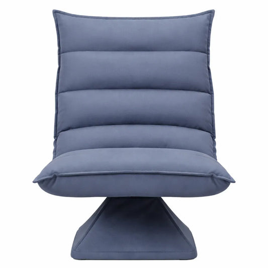 Fauteuil de sol pivotant 360° avec dossier inclinable et design moderne en tissu gris
