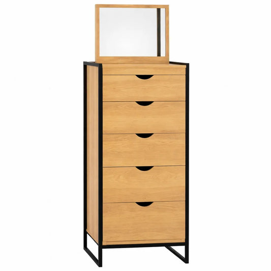 Commode 5 tiroirs avec miroir design industriel