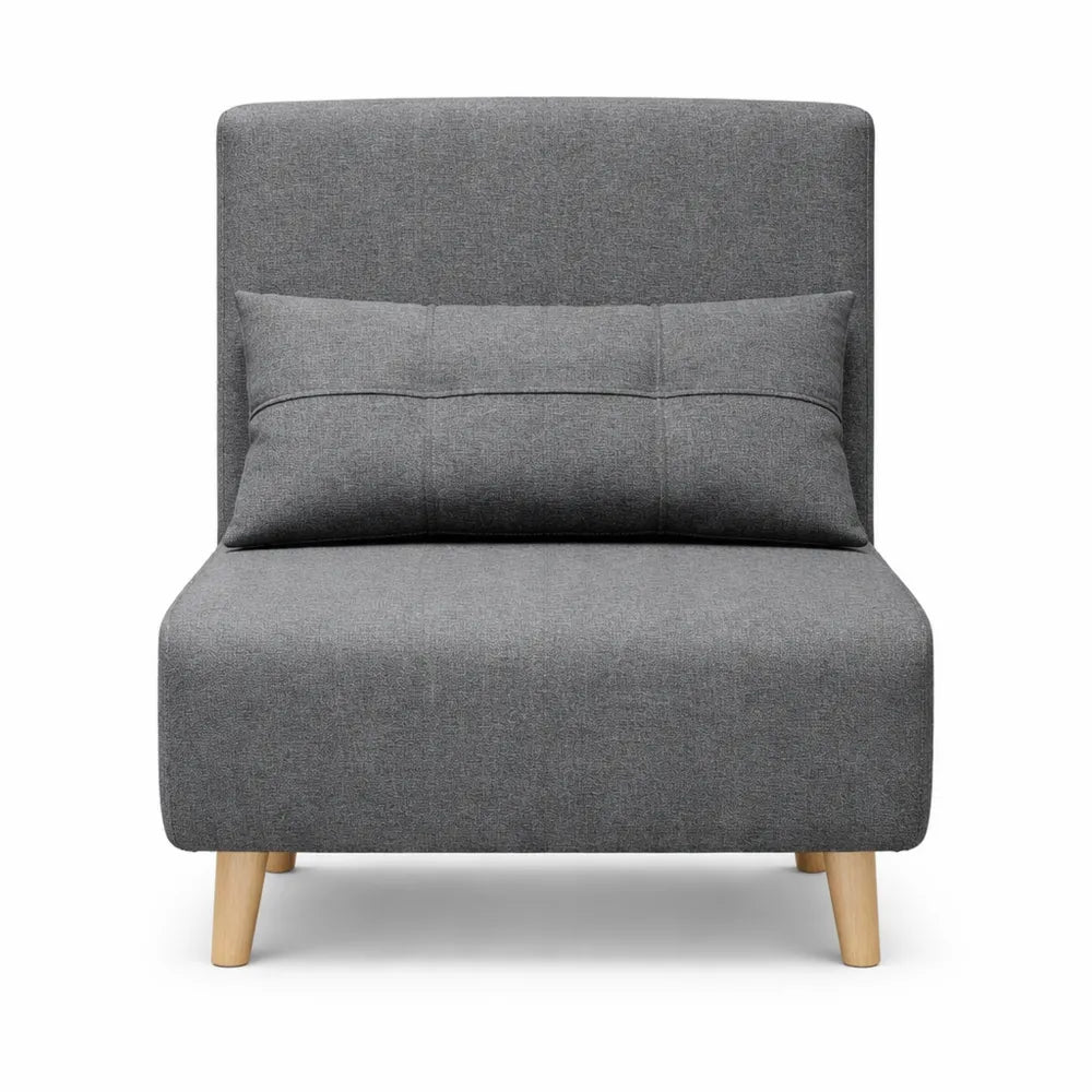 Fauteuil-lit 3 en 1 avec dossier réglable, gris foncé