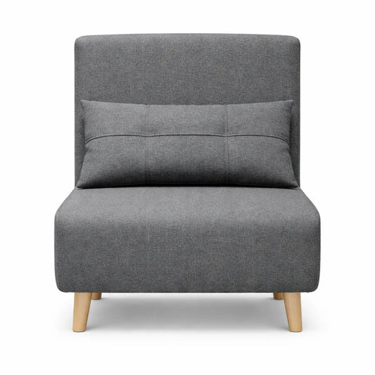Fauteuil-lit 3 en 1 avec dossier réglable, gris foncé
