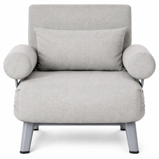 Fauteuil Convertible Inclinable Confortable avec Coussin et Accoudoirs