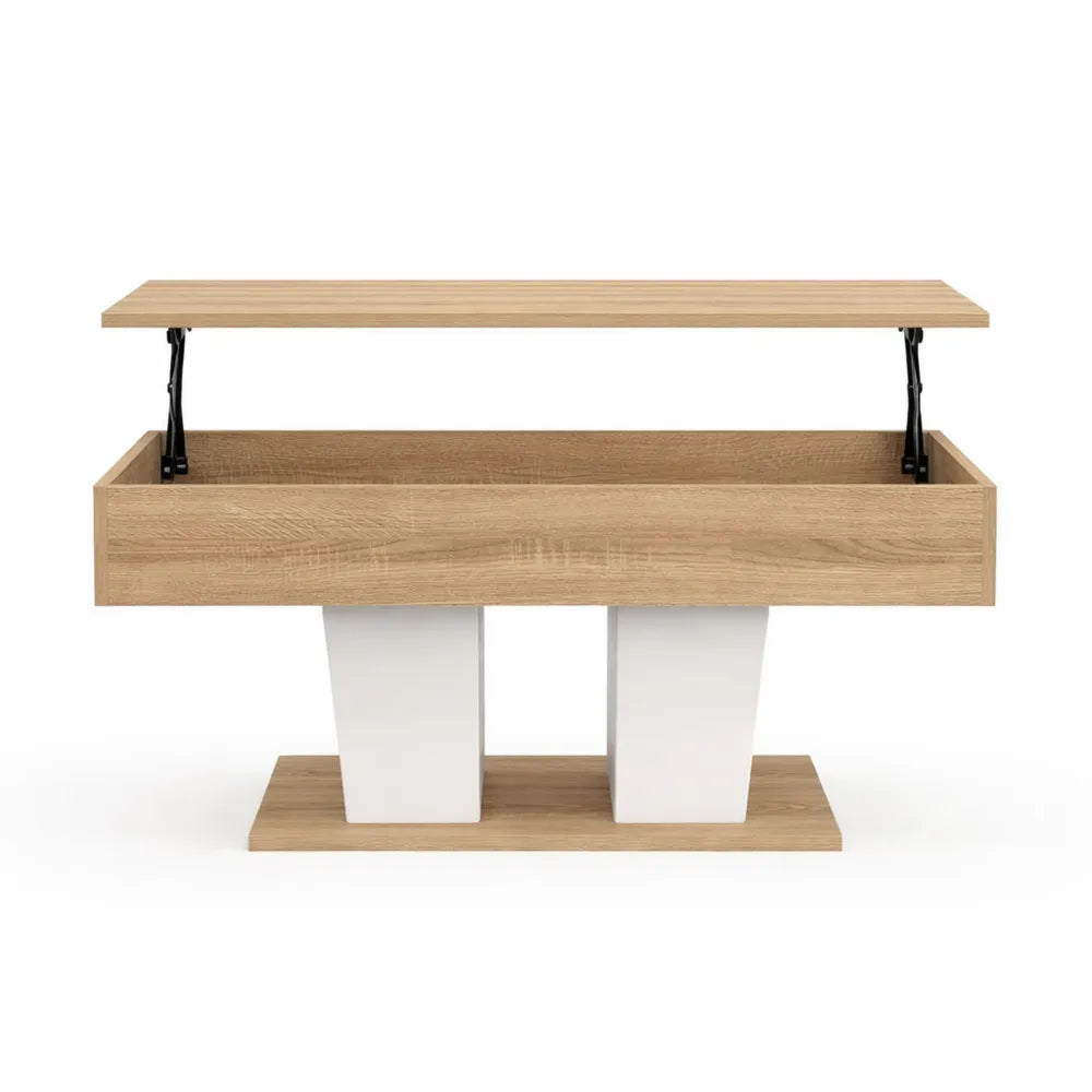 Table basse rectangulaire avec plateau relevable